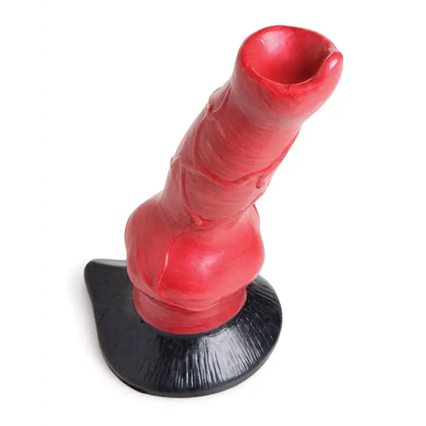 Creature Cocks Hell-Hound Canine Penis Silicone Dildo - Red/Black - Dongs & Dildos