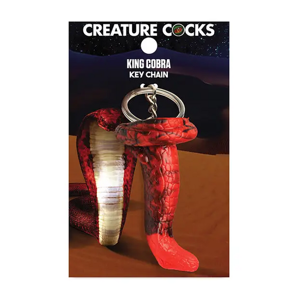 Creature Cocks King Cobra Silicone Key Chain - Black/Red - Novelties