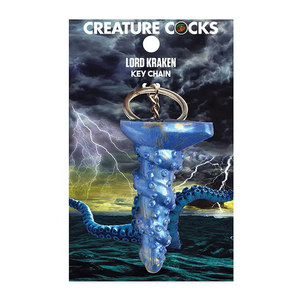 Creature Cocks Lord Kraken Silicone Key Chain - Blue - Novelties