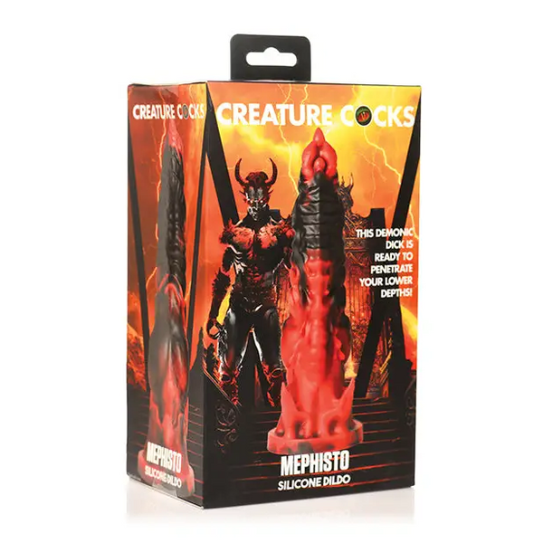 Creature Cocks Mephisto Silicone Dildo - Black/Red - Dongs & Dildos