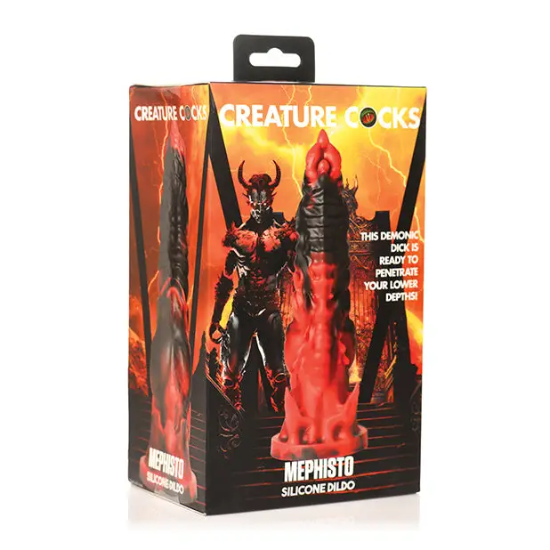 Creature Cocks Mephisto Silicone Dildo - Black/Red - Dongs & Dildos
