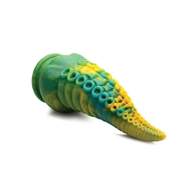 Creature Cocks Monstropus Tentacled Monster Silicone Dildo - Green/Yellow - Dongs & Dildos