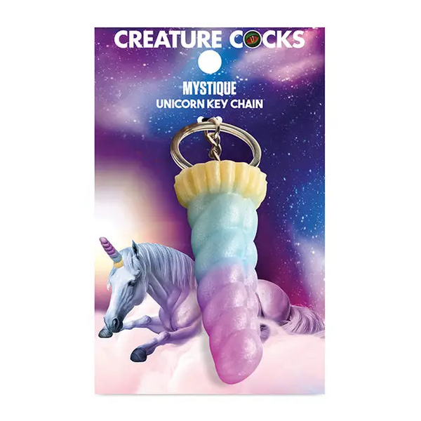 Creature Cocks Mystique Unicorn Silicone Key Chain - Multi Color - Novelties