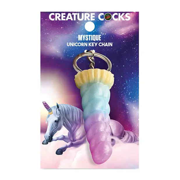 Creature Cocks Mystique Unicorn Silicone Key Chain - Multi Color - Novelties