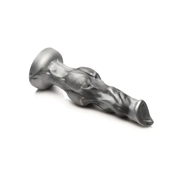 Creature Cocks Night Prowler Silicone Dildo - Large Black/Silver - Dongs & Dildos