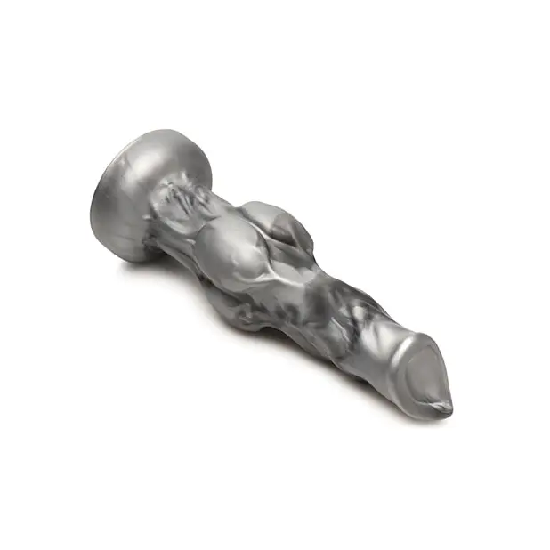Creature Cocks Night Prowler Silicone Dildo - Medium Black/Silver - Dongs & Dildos