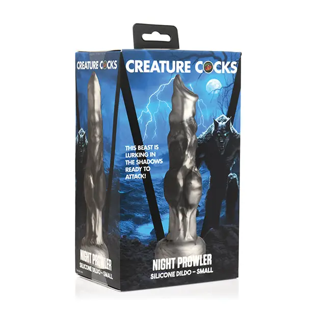Creature Cocks Night Prowler Silicone Dildo - Small Black/Silver - Dongs & Dildos