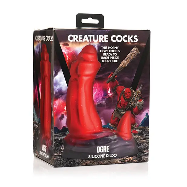 Creature Cocks Ogre Silicone Dildo - Red - Dongs & Dildos
