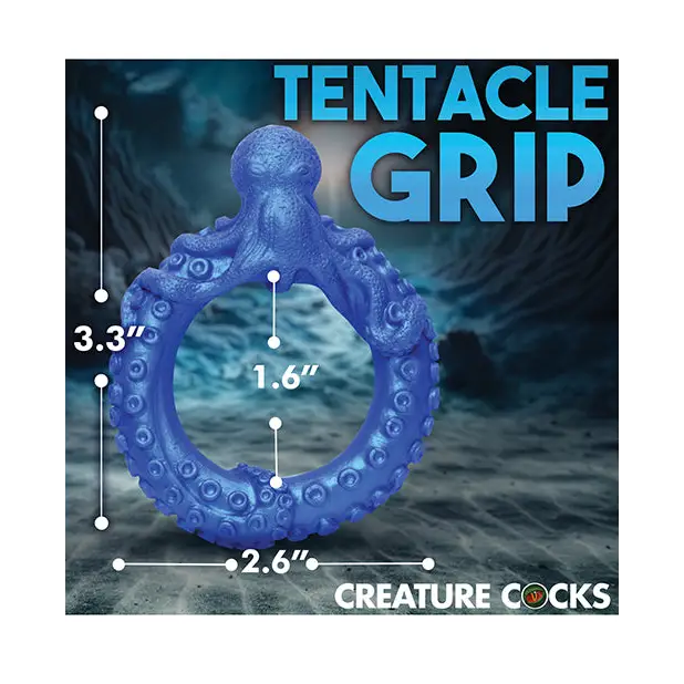 Creature Cocks Poseidon’s Octo Silicone Cock Ring - Blue