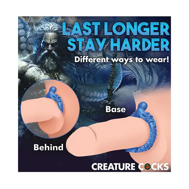 Creature Cocks Poseidon’s Octo Silicone Cock Ring - Blue