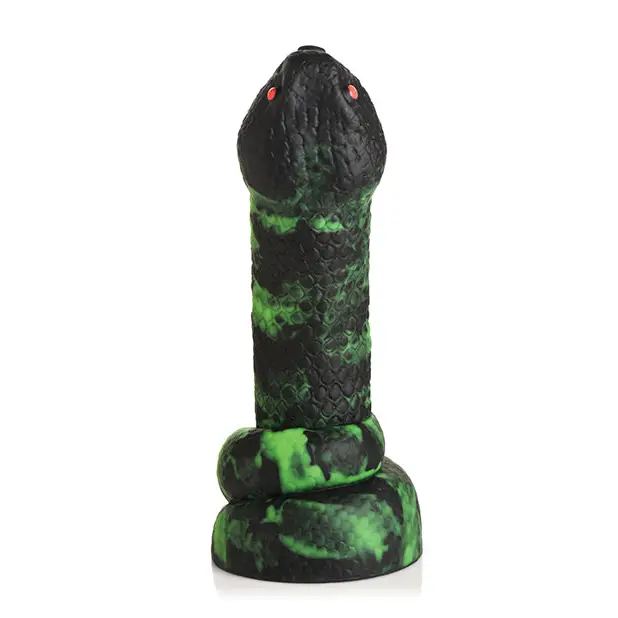 Creature Cocks Python Silicone Dildo - Black/Green - Dongs & Dildos