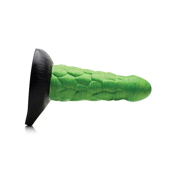 Creature Cocks Radioactive Reptile Thick Scaly Silicone Dildo - Green/Black - Dongs & Dildos