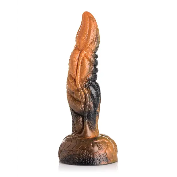 Creature Cocks Ravager Rippled Tentacle Silicone Dildo - Orange/Black - Dongs & Dildos
