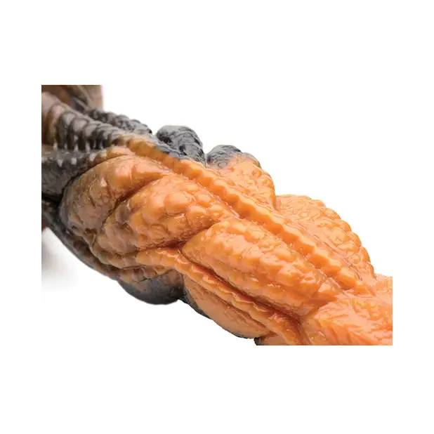 Creature Cocks Ravager Rippled Tentacle Silicone Dildo - Orange/Black - Dongs & Dildos