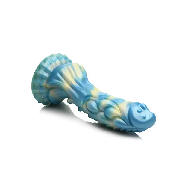 Creature Cocks Sea Stallion Vibrating Dildo w/ Remote - Blue/Yellow - Dongs & Dildos