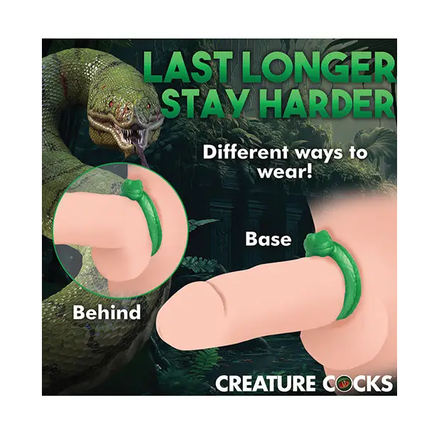 Creature Cocks Serpentine Silicone Cock Ring - Green