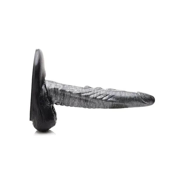 Creature Cocks The Gargoyle Rock Hard Silicone Dildo - Silver/Black - Dongs & Dildos
