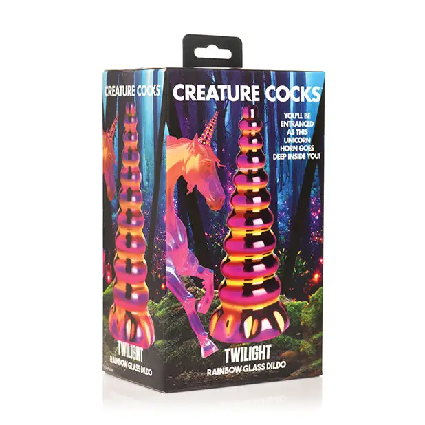 Creature Cocks Twilight Rainbow Glass Dildo - Dongs & Dildos