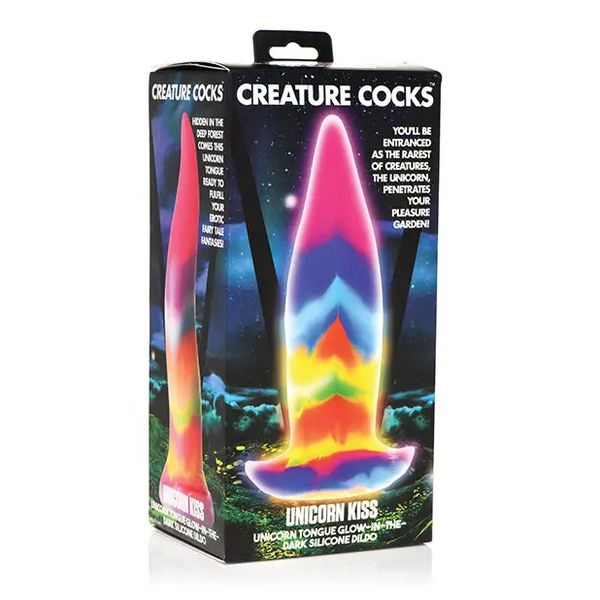 Creature Cocks Unicorn Kiss Silicone Tongue Dildo - Glow in the Dark - Dongs & Dildos