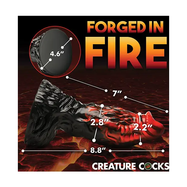Creature Cocks Vulcan Silicone Dildo - Black/Red - Dongs & Dildos