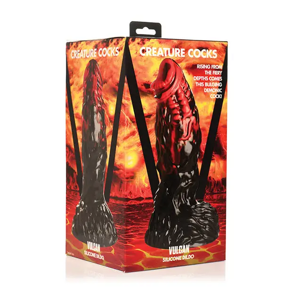 Creature Cocks Vulcan Silicone Dildo - Black/Red - Dongs & Dildos