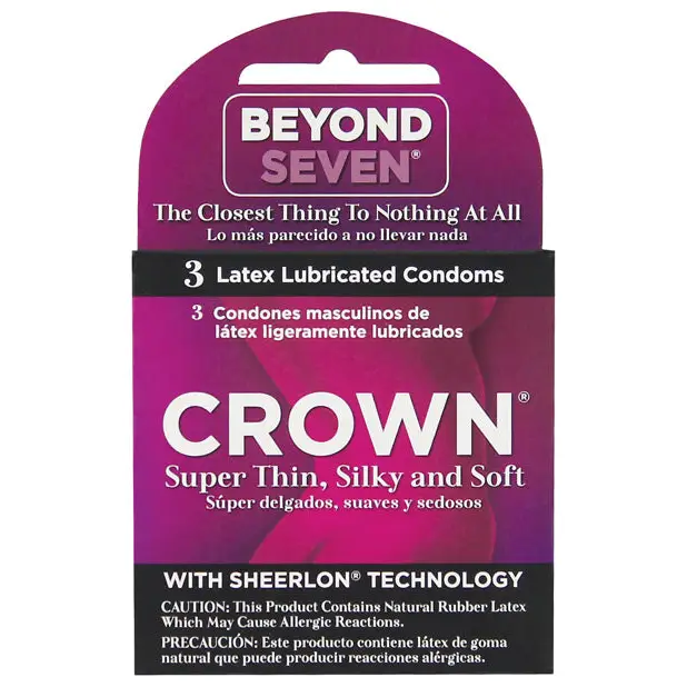 Crown Lubricated Condoms - Box of 3 - Condoms
