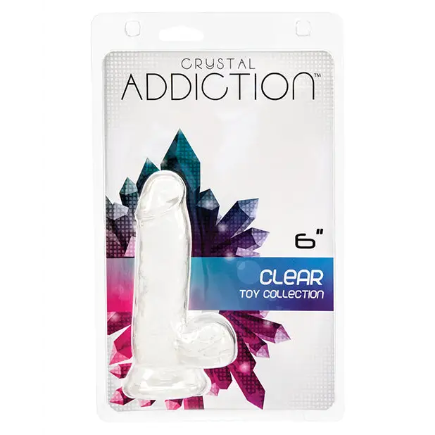 Crystal Addiction 6’’ Dong - Clear - Dongs & Dildos