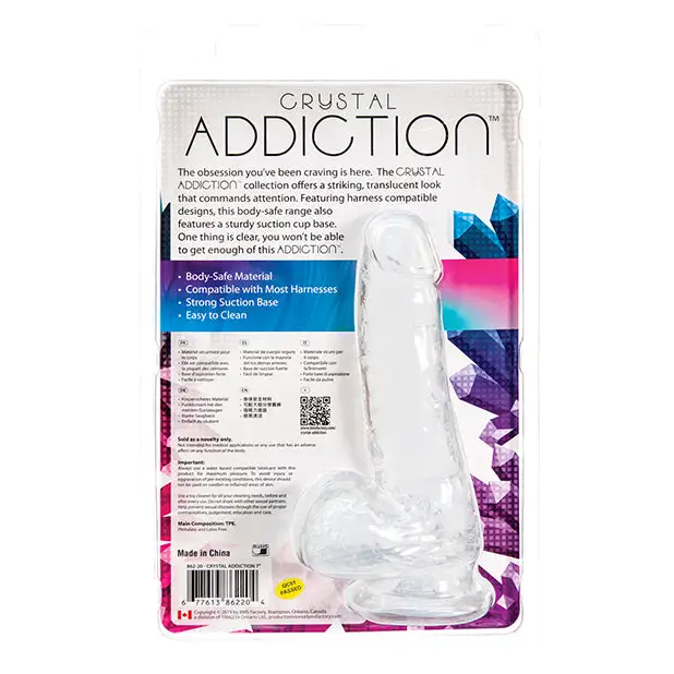 Crystal Addiction 7’’ Dong - Clear - Dongs & Dildos