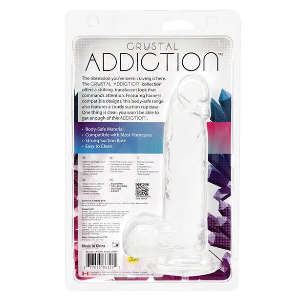 Crystal Addiction 8’’ Dong - Clear - Dongs & Dildos