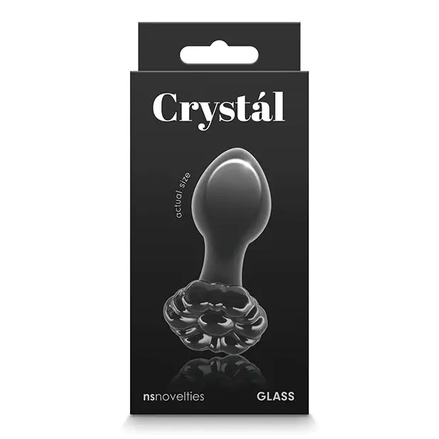 Crystal Flower Butt Plug - Black - Anal Products