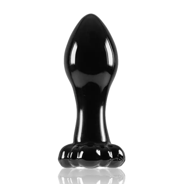 Crystal Flower Butt Plug - Black - Anal Products