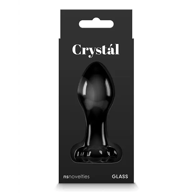 Crystal Flower Butt Plug - Black - Anal Products