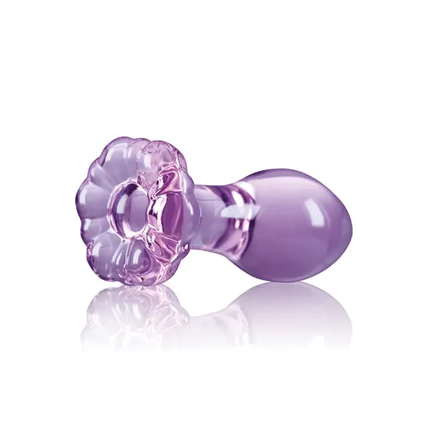 Crystal Flower Butt Plug - Purple - Anal Products