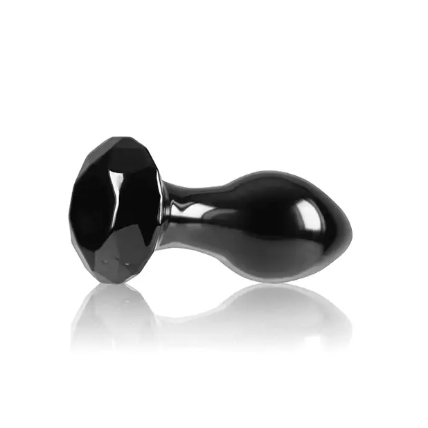 Crystal Gem Butt Plug - Black - Anal Products