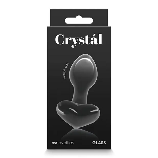 Crystal Heart Butt Plug - Black - Anal Products