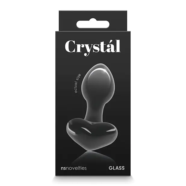 Crystal Heart Butt Plug - Black - Anal Products