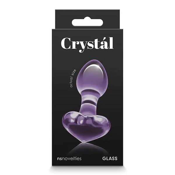 Crystal Heart Butt Plug - Purple - Anal Products