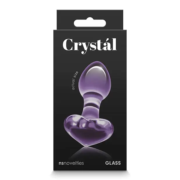 Crystal Heart Butt Plug - Purple - Anal Products