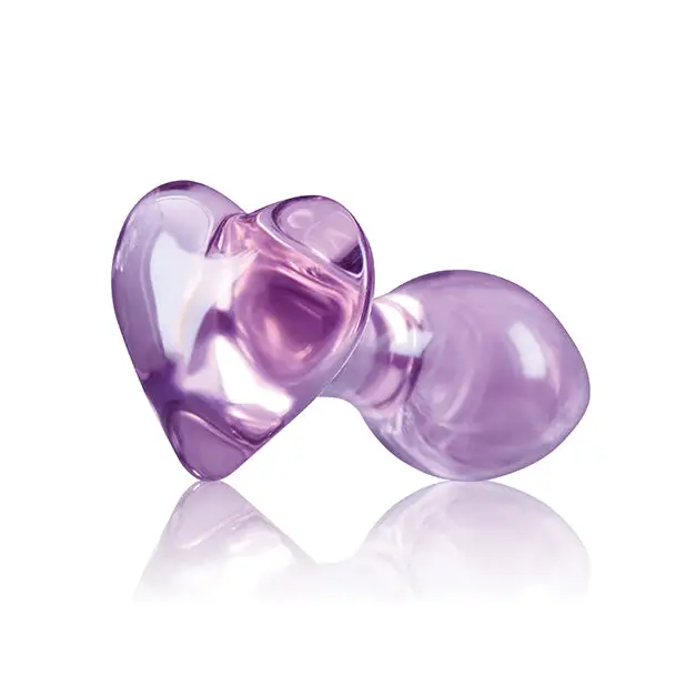 Crystal Heart Butt Plug - Purple - Anal Products