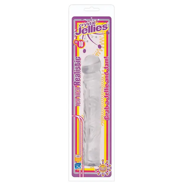 Crystal Jellies 10’’ Classic Dildo - Clear - Dongs & Dildos