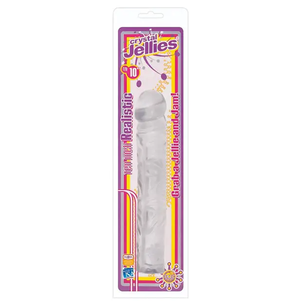 Crystal Jellies 10’’ Classic Dildo - Clear - Dongs & Dildos