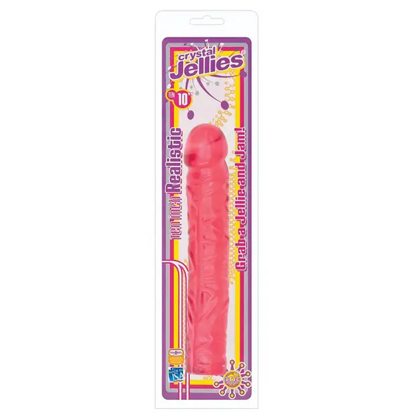 Crystal Jellies 10’’ Classic Dildo - Pink - Dongs & Dildos