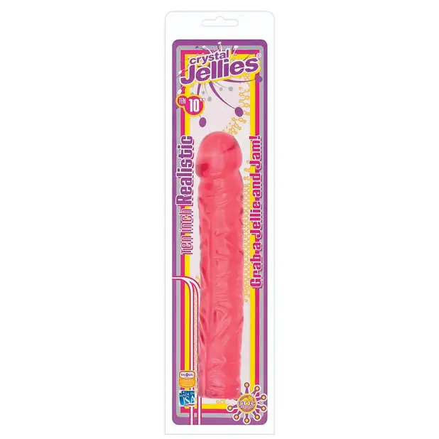 Crystal Jellies 10’’ Classic Dildo - Pink - Dongs & Dildos