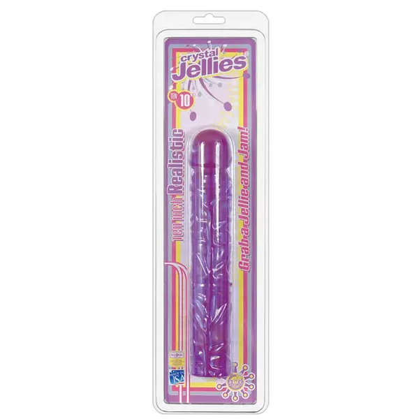 Crystal Jellies 10’’ Classic Dildo - Purple - Dongs & Dildos