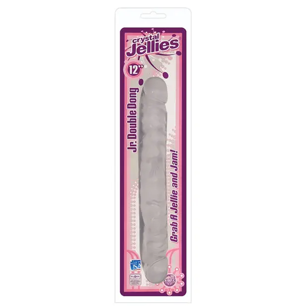 Crystal Jellies 12’’ Jr. Double Dong - Clear - Dongs & Dildos