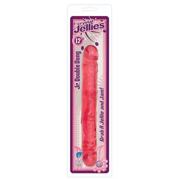Crystal Jellies 12’’ Jr. Double Dong - Pink - Dongs & Dildos