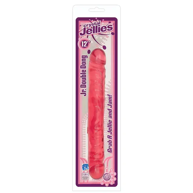 Crystal Jellies 12’’ Jr. Double Dong - Pink - Dongs & Dildos