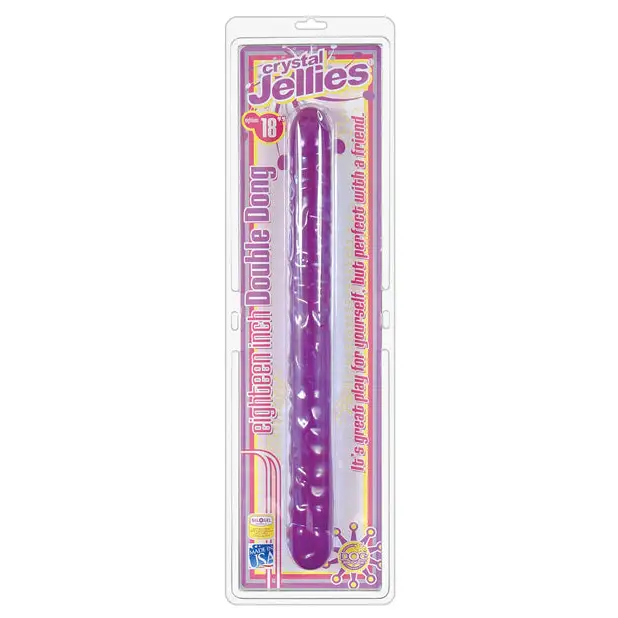 Crystal Jellies 18’’ Double Dong - Purple - Dongs & Dildos