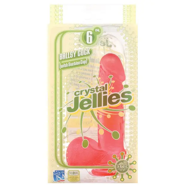 Crystal Jellies 7’’ Ballsy Cock - Pink - Dongs & Dildos