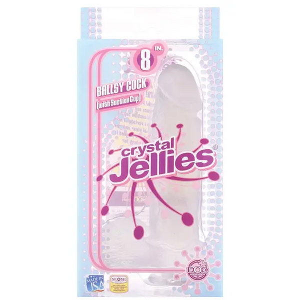 Crystal Jellies 8’’ Ballsy Cock - Clear - Dongs & Dildos
